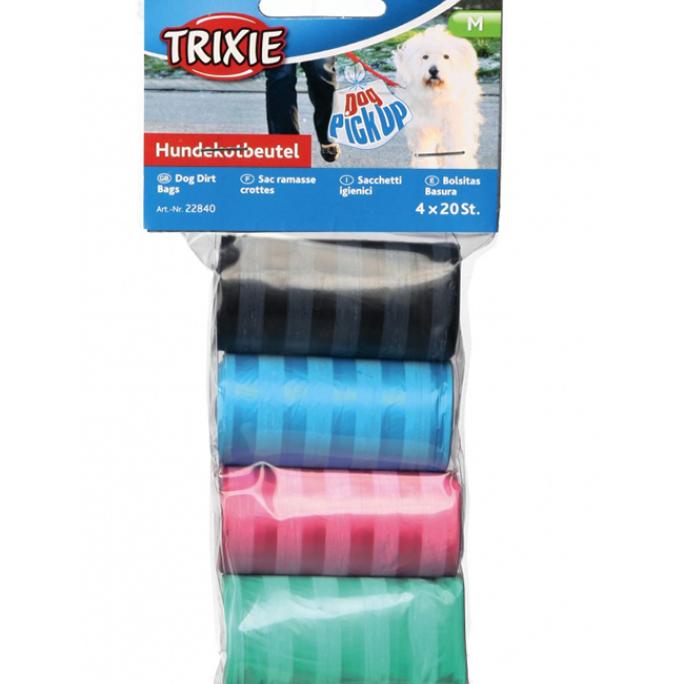 Пакеты для уборки за собаками, 3 л., 4 рулона по 20 шт. цветные
